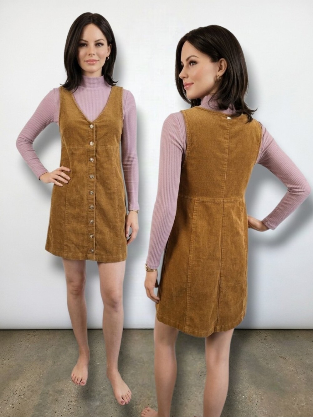 O'NEILL Women's Camel-Brown Ridgemont Corduroy Mini Dress